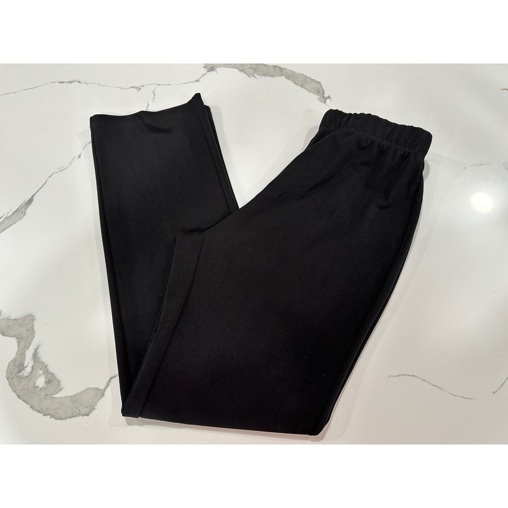 Susan Graver Liquid Knit Black Pull On Straight Leg Pants Women Size Small